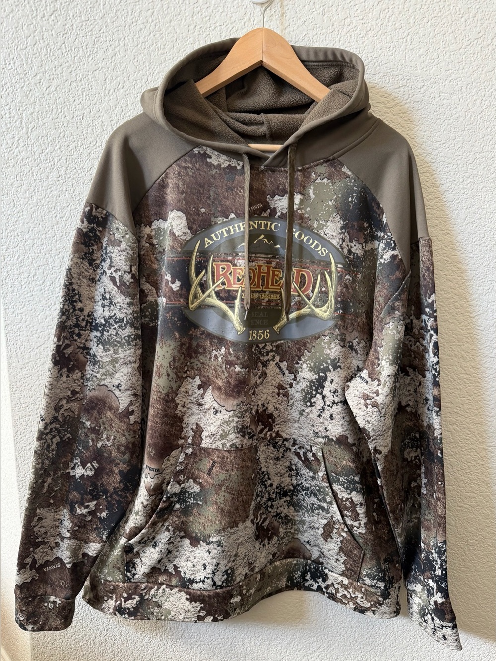 Red Head Men’s XL Strata Brown Camo Fleece Hoodie Hunting Outdoor